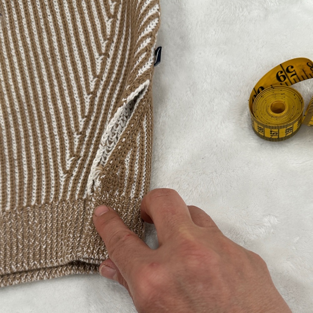 Nautica Tan Striped V-Neck Vest - Picture 8 of 10